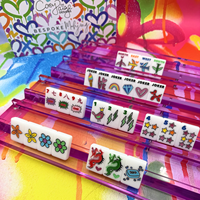 Set Mahjong Akrilik Putih 160 Pcs Terlaris, Desain Khusus X Corey Paige Color Crush, Ramah Lingkungan, Portabel