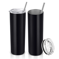 Mug isotherme en acier inoxydable à double paroi de 20 oz/600 ml, revêtement poudré, gravure laser, impression UV, gobelet mince