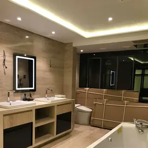 Cermin ajaib kamar mandi TV layar kaca lampu LED 32 inci Hotel rumah Android pintar fungsi penuh cermin sentuh pabrik