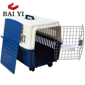 Trade Assurance Pet Product Cage de vol pour chien en plastique pour le transport des animaux de compagnie avec roues et tapis de sol - Product Image 4