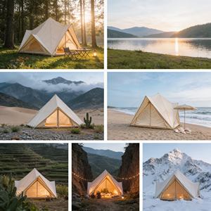 Tente pyramidale familiale avec chambres à coucher occultantes pour <span class=keywords><strong>un</strong></span> sommeil paisible et des siestes diurnes en camping - Product Image 3