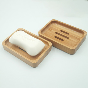 Jabonera cuadrada simple de bambú para uso hotelero, de una sola capa de bambú y madera, jabonera de estilo japonés con drenaje para el hogar - Product Image 1