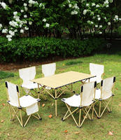Chaise et table de jardin en aluminium, pliables et réglables, pour pique-nique, camping en plein air, plage, rouleau d'œufs, ensemble table et chaise Teble avec table