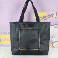Sac de courses personnalisé à fermeture éclair, pliable, imperméable, à cinq compartiments, en tissu polyester, sac à main, sac à bandoulière pour supermarché, sac d'exportation