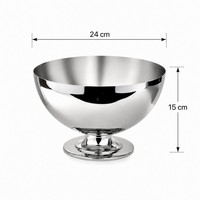 Corbeille à fruits moderne en acier inoxydable poli, panier de service en métal pour centre de table de maison ou d'hôtel