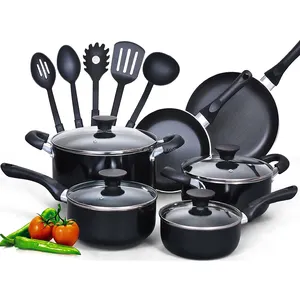 best selling kitchen ware 15-Piece Nonstick Pots and Pans Cookware Set