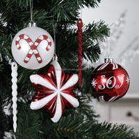 EAGLEGIFTS-Boule de bonbons et beignets, décoration de Noël de luxe, rouge et blanc, 60 pièces