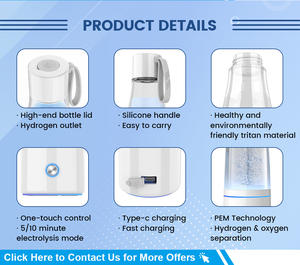 Gerador de Água Hidrogenada de Titânio Platina 5000 Ppb Copo de Água Rica em Hidrogênio Antioxidante Garrafa de Água com Inalador - Product Image 5