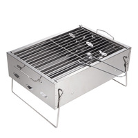 Four à barbecue portable en acier inoxydable épaissi, petit modèle domestique au charbon de bois, avec logo personnalisable, pour poisson, antiadhésif, pliable, finition polie