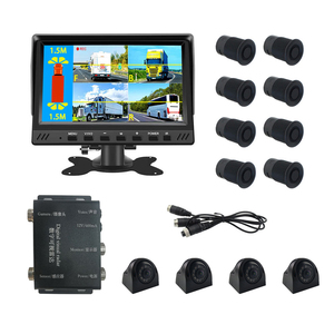 Commerciële Vrachtwagen Veiligheidssysteem 8 Parkeersensoren Split Screen Achteruitrijcamera Ahd 4ch Digitale Monitor <span class=keywords><strong>Auto</strong></span> Start Backup <span class=keywords><strong>Camera</strong></span> - Product Image 1