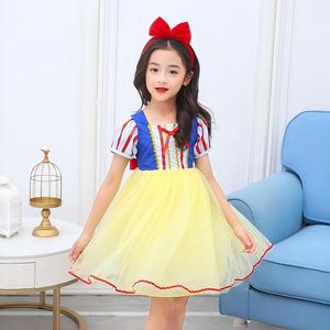 Costumes Blanche-Neige pour filles, costumes <span class=keywords><strong>Reine</strong></span> <span class=keywords><strong>des</strong></span> <span class=keywords><strong>Neiges</strong></span> pour enfants, robes de jeu de rôle pour enfants, robes en tulle et en maille pour l'école - Product Image 3