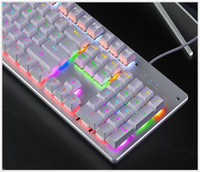 Clavier mécanique filaire USB 104 touches, axe bleu, clavier mécanique pour jeux PC, prend en charge le remplacement à chaud pour ordinateur de bureau