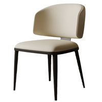 Chaises de salle à manger en PU de style italien, minimalistes, vente en gros directe usine, sièges compacts pour la maison, pièces design haut de gamme avec dossier élégant