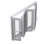 Fenêtres et portes pliantes horizontales modernes en alliage d'aluminium isolé, à lames coulissantes sans joint, pour la construction de maisons, avec revêtement en poudre