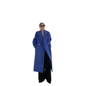 Premium tiftik alpaka yünü banliyö ceket çift taraflı düz renk kaşmir ceket tüvit kadın kış elegance basit tarzı