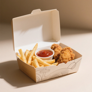 กล่องกระดาษพิมพ์ลายสำหรับใส่ไก่ทอด เบอร์เกอร์ ปลาทอด เฟรนช์ฟรายส์ อาหารข้างทาง อาหารจานด่วน - Product Image 2