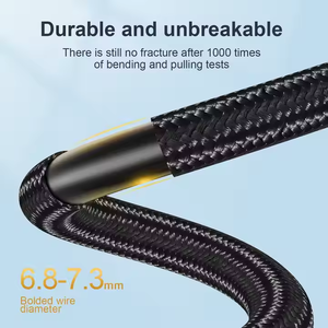 Câble HDMI <span class=keywords><strong>2</strong></span>.1 ultra haute vitesse en nylon tressé plaqué or 48 Gbit/s 4K120Hz 8K 60Hz avec gaine en PVC blindée combinée <span class=keywords><strong>pour</strong></span> moniteur - Product Image 3