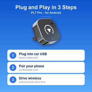 อะแดปเตอร์ไร้สาย Android Auto <span class=keywords><strong>CarPlay</strong></span> แบบพกพา กล่องสมาร์ทอเนกประสงค์ รุ่น PL7 <span class=keywords><strong>Pro</strong></span> รองรับ Dual Band WiFi Bluetooth สำหรับเครื่องเสียงติดรถยนต์ - Product Image 4