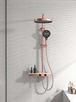 Ensemble de douche complet multi-couleurs, style moderne et simple, en laiton, fixation murale, pomme de douche carrée, pour usage hôtelier