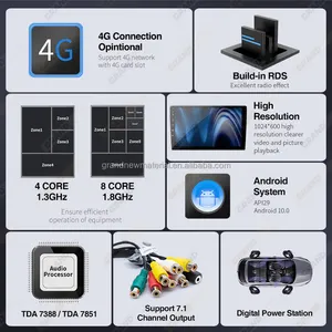 Универсальная автомобильная Автомагнитола 2din, 9 дюймов, сенсорный экран Android, GPS, стерео навигационная система, аудио, видео Android, автомобильный DVD-плеер