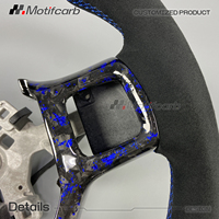 Volant personnalisé en fibre de carbone forgée bleue avec LED pour Dodge Ram 1500 2500 3500 Off-Road Sport 4x4 2013-2018