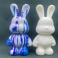 Beliebte Kunsthandwerke 22cm/32cm/52cm DIY Flüssigkeits-Kaninchen-Spielzeug, leere Tierfiguren aus Kunststoff zum Bemalen, Flüssigkeits-Bär mit Spardose