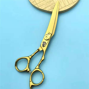 Ciseaux de coiffure personnalisables 6 pouces, ciseaux plats dorés professionnels pour la beauté, pour droitiers, en acier inoxydable 440C - Product Image 4