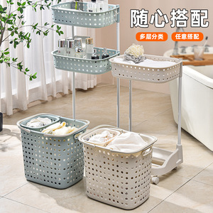 Plastic Laundry Basket Rectangle Clothes Storage Organizer Bathroom Use Openwork Design Thick Wall Household Bucket - Product Image 5