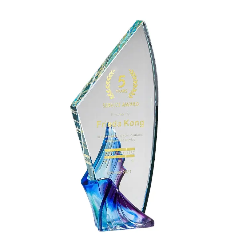 Star New Coloured Wings Trophy Customized Lettering Star Of The Future Excellent Home Desk Decor High Grade Crystal Trophy