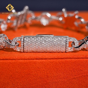 Lab Grown Diamond Bracelet Popular Wire Design Cuban <b>Chain</b> Cuban Link <b>Chain</b> Necklace Bracelet Men <b>Iced</b> <b>Out</b> Diamond 925 - Product Image 5
