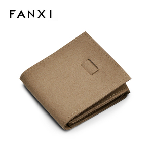 FANXI China Custom pink Durable Microfiber Jewelry Gift Bag with Button Ring Earrings Bangle Storage Package Jewelry <b>Pouch</b> - Product Image 6
