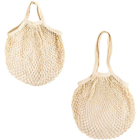 Sac en filet réutilisable 100% coton biologique avec logo personnalisé pour les courses et le stockage d'aliments fruits légumes