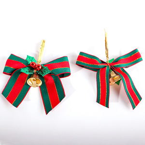 Dekorasi Natal Lucu 2026, Hiasan Pohon Natal, Pita Natal Kustom dengan Lonceng Tunggal untuk Kemasan Kotak Hadiah - Product Image 2