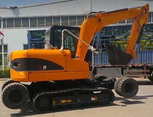 Excavatrice sur chenilles à roues certifiée CE 9 tonnes X9 haute efficacité bon moteur National 3 roulements de boîte de vitesses de pompe à godet d'occasion - Product Image 4