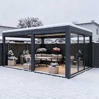 Nouvelle conception de véranda solaire extérieure en verre avec panneaux en verre trempé, inclinable et amovible, idéale pour cour, hôtel