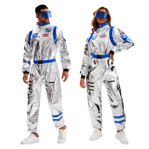 Conjunto de <span class=keywords><strong>Disfraces</strong></span> de Astronautas Multicolor para <span class=keywords><strong>Pareja</strong></span> - Traje Reflectante Plateado para Fiesta Temática Futurista - Product Image 4