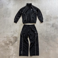 Conjuntos Deportivos de Poliéster para Hombre con Logotipo Personalizado OEM, Conjunto de Dos Piezas, Chaquetas con Cierre Reflectante 3M y Pantalones de Nailon, Traje Deportivo Cortavientos para Hombre