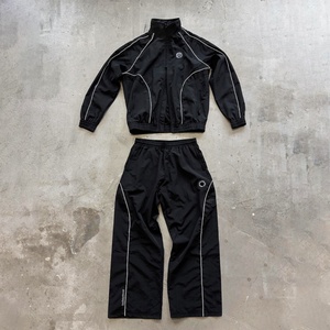 OEMcustom logo Men Polyester Jogger Sets Two Piece Set 3m Reflective <b>Zip</b> <b>up</b> <b>Jackets</b> and Nylon Pants Windbreaker Tracksuit Men - Product Image 1