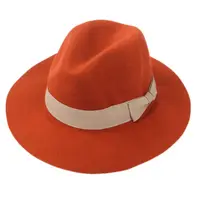 wool felt floppy orange fedora hat jazz hat