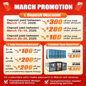 منزل كبسولي مسبق الصنع عالي الجودة، منزل خارجي صديق للبيئة بغرفتي نوم مع مطبخ وحمام - Product Image 6