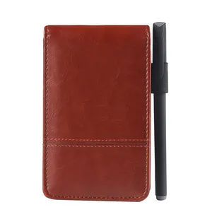 Cubierta de bloc de notas de bolsillo para Notebook, soporte de bloc de notas de negocios, Mini funda de cuaderno con tapa pequeña, con papeles para notas, bolígrafos de calculadora