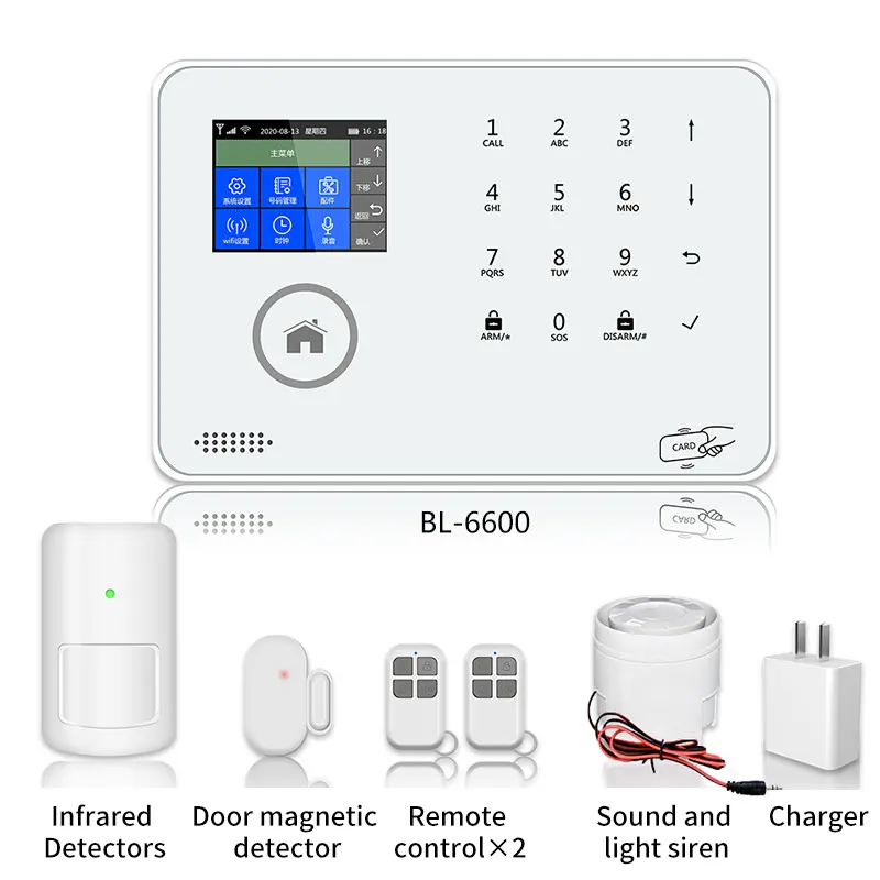 Draadloze Wifi Gsm 4G Smart Home House 2.4 Inch Tft Scherm Beveiliging Alarmsysteem