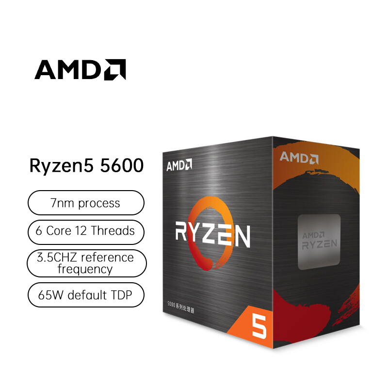 真新しいAMD CPU R5 5600 3.5 GHz6コアデスクトップコンピュータマザーボードプロセッサ用の12スレッドゲーミングCPUスクラップAMDR55600 CPU