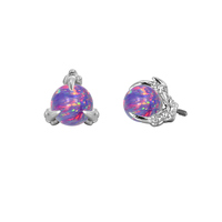GZN ASTM F Titane Dragon Claw Prong Set Bleu Blanc Rose Violet Opale Pierre 16G Labret Helix Boucle d'oreille à filetage interne