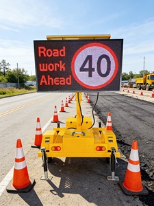 Écran extérieur étanche P10, panneau d'affichage de messages routiers VMS avec signalisation programmable de limite de vitesse pour travaux routiers - Product Image 2