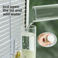 Ensemble de bouteilles d'eau suspendues anti-fuite pour oiseaux, pour calopsites, perruches et petits oiseaux domestiques, avec conception anti-goutte et anti-déversement, fabriqué aux États-Unis