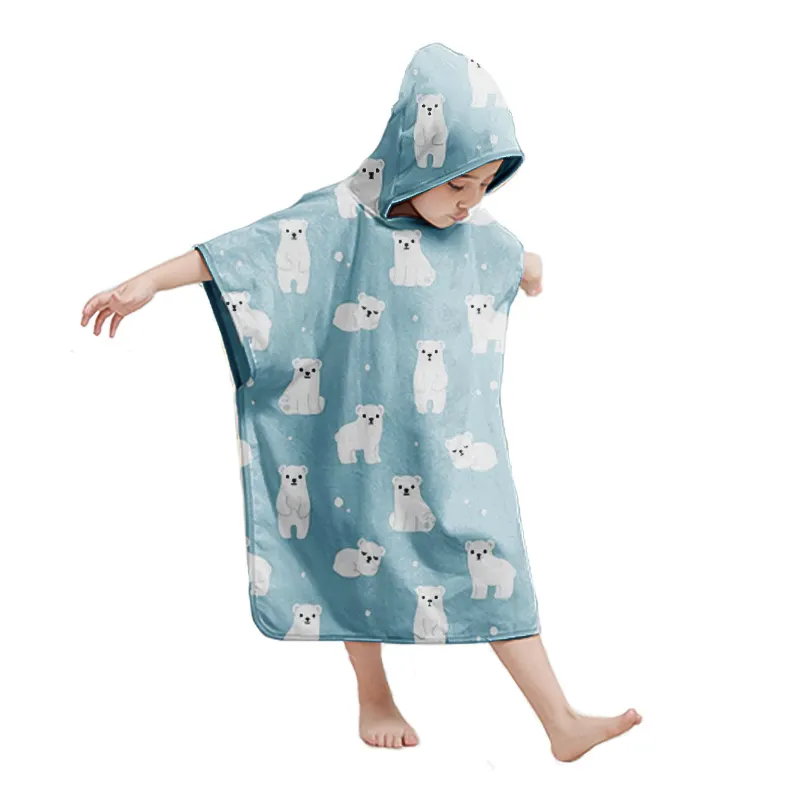 Amazon cartoon Microfiber Hooded Poncho Children's Bathrobe Kids Hooded Beach Bath Towel Bath Towel for Girls Boys