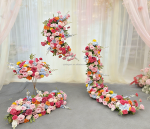 Paleta de Colores Vibrantes EG-FS-RR02, Tonos Pastel Brillantes, Rosa Intenso Artificial, Estilo Jardín, Arreglo Floral para Bodas y Fiestas - Product Image 1