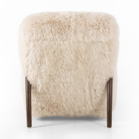 Fauteuil simple en tissu de laine moderne FERLY, fauteuil avec structure en bois massif et coussin épais, meubles de salon