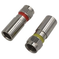 Adaptador de Conector Cuádruple RG6 con Blindaje de Compresión Tipo F para Cable Coaxial de TV Satelital LNB